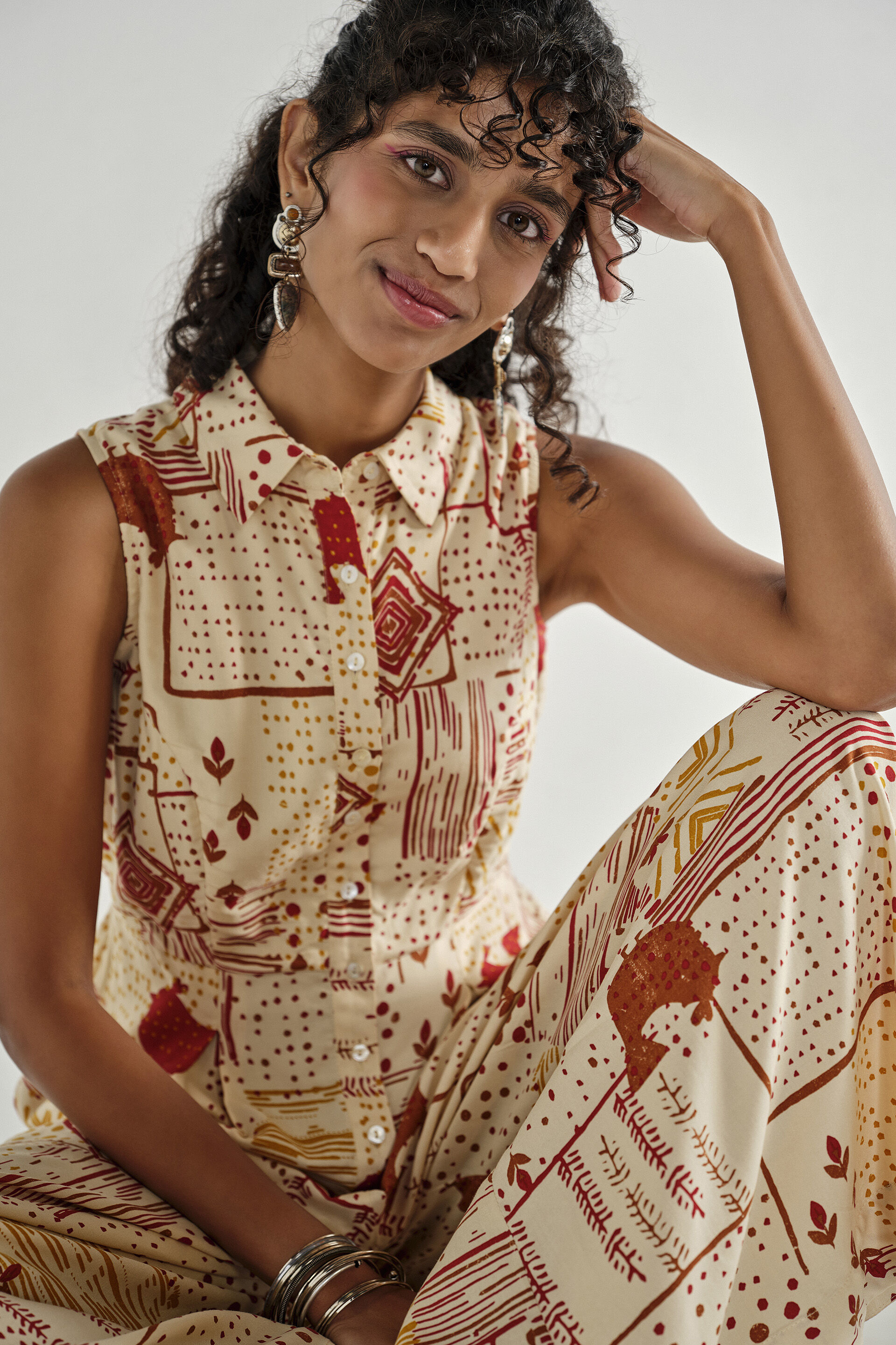 White Meadow Modal Jumpsuit, Off White, image 2